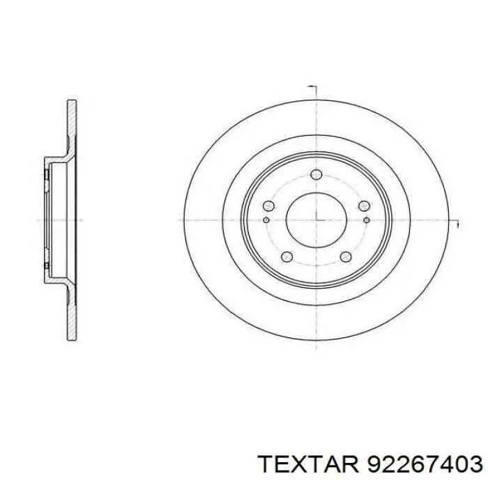 Задний дисковый тормоз Textar 92267403