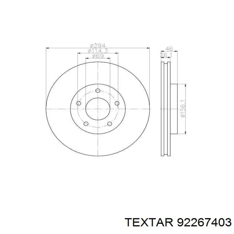 92267403 Textar Дисковый тормоз
