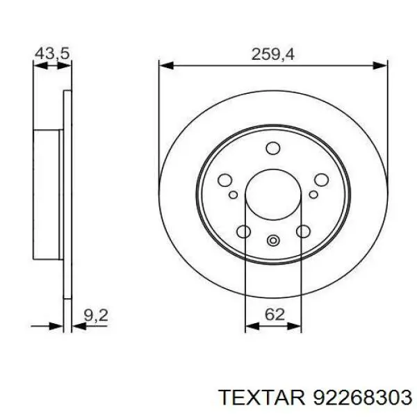 Купить 92268303 Textar Ротор тормозной