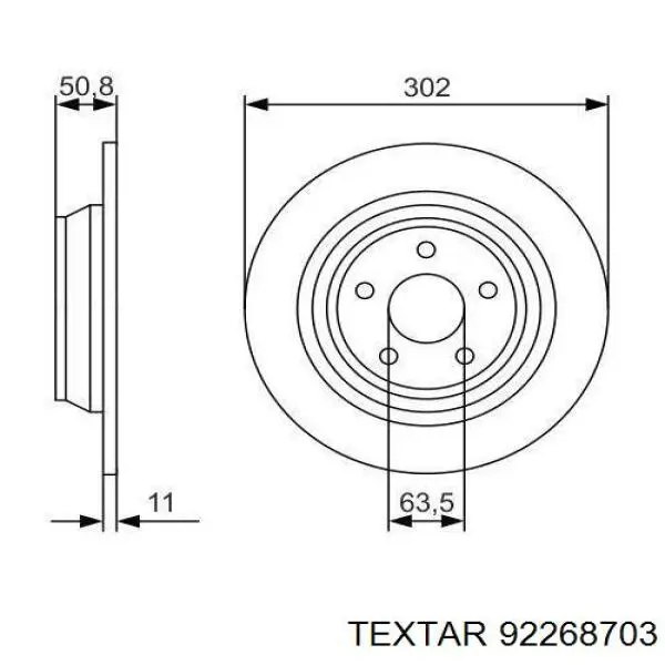 Задний дисковый тормоз Textar 92268703