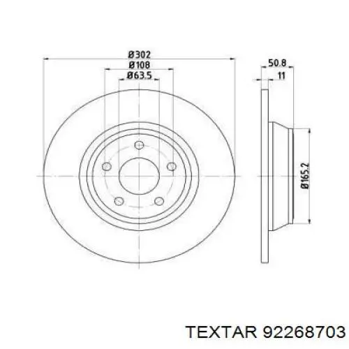 Тормозные диски 92268703 Textar