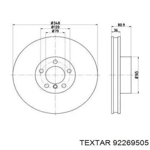 92269505 Textar тормозные диски