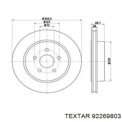 Тормозные диски 92269803 Textar