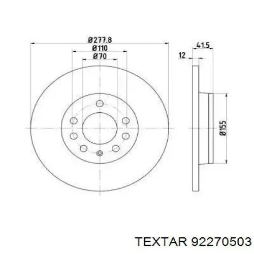 Тормозные диски 92270503 Textar