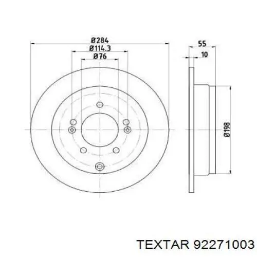 Тормозные диски 92271003 Textar