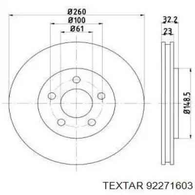 Передние тормозные диски 92271603 Textar