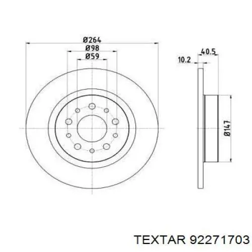 Тормозные диски 92271703 Textar