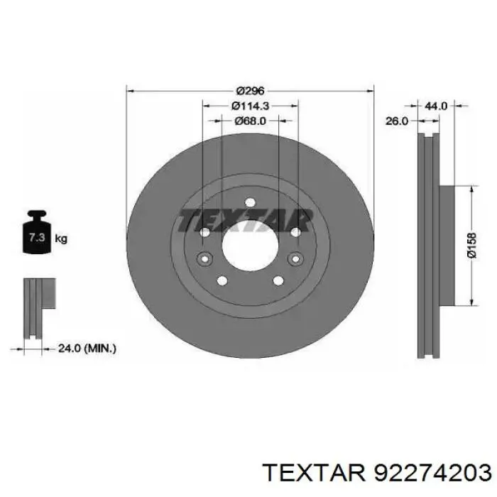 92274203 Textar тормозные диски