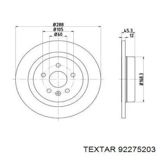 Тормозные диски 92275203 Textar