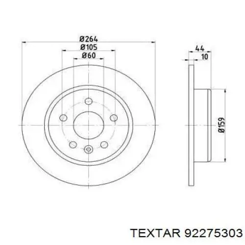 Тормозные диски 92275303 Textar