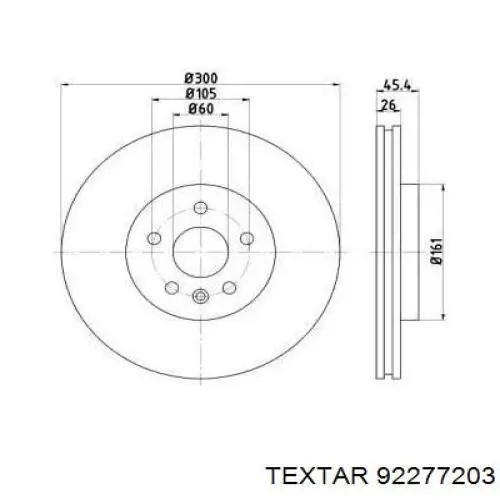 Передние тормозные диски 92277203 Textar