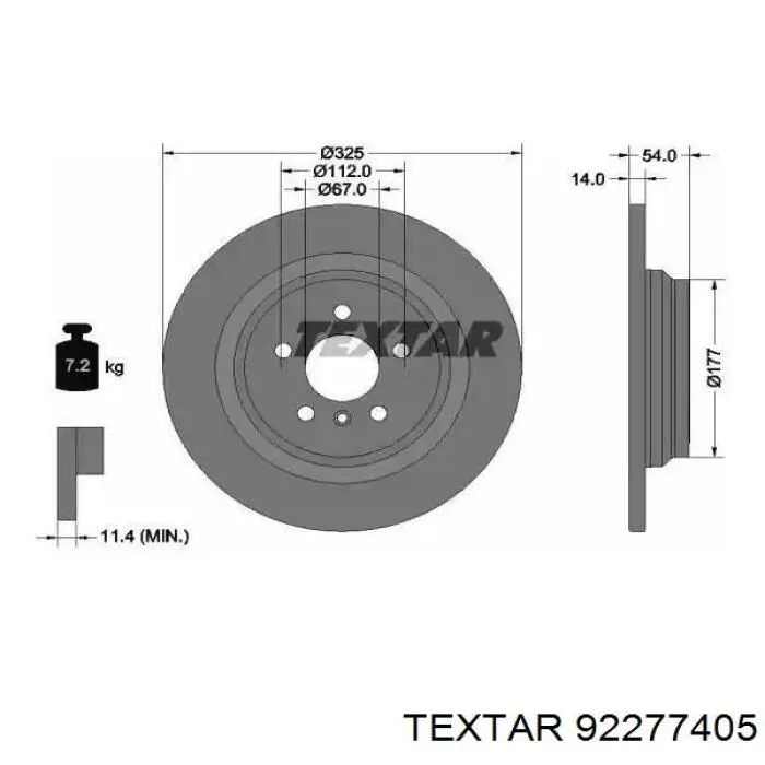 92277405 Textar тормозные диски