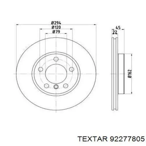 Передние тормозные диски 92277805 Textar