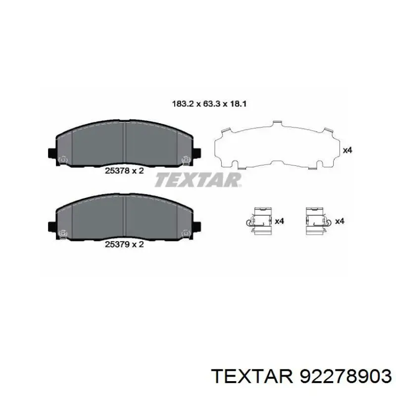Передний тормозной диск Textar 92278903
