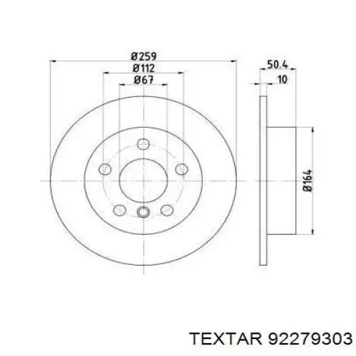 Тормозные диски 92279303 Textar