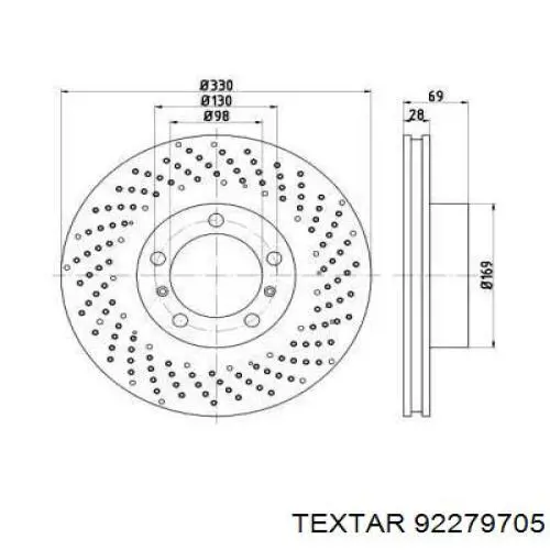 Передние тормозные диски 92279705 Textar