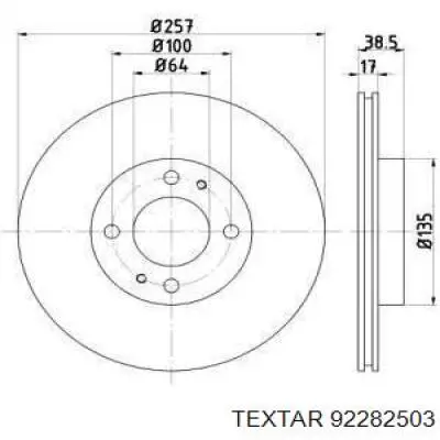 92282503 Textar Диск тормозной передний