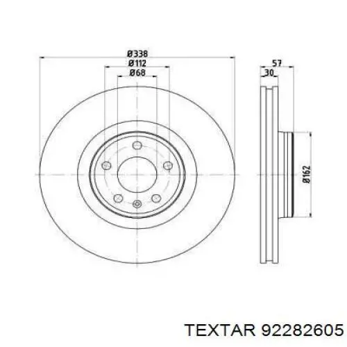 Передний тормозной диск Textar 92282605