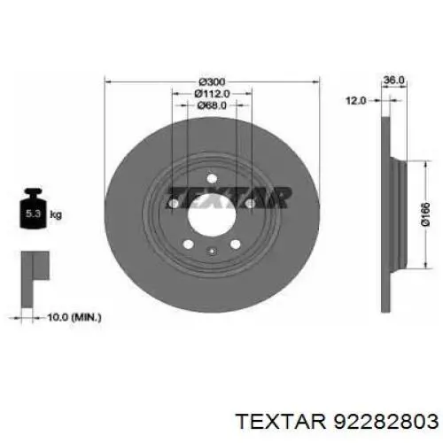 92282803 Textar тормозные диски