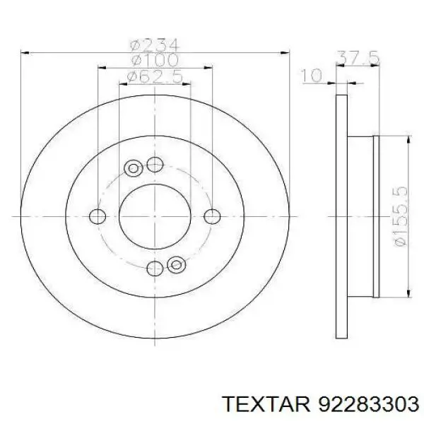 Тормоз дисковый передний Textar 92283303 цена, от 79.05 USD