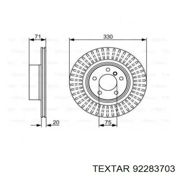 Купить 92283703 Textar Диск тормозной задний