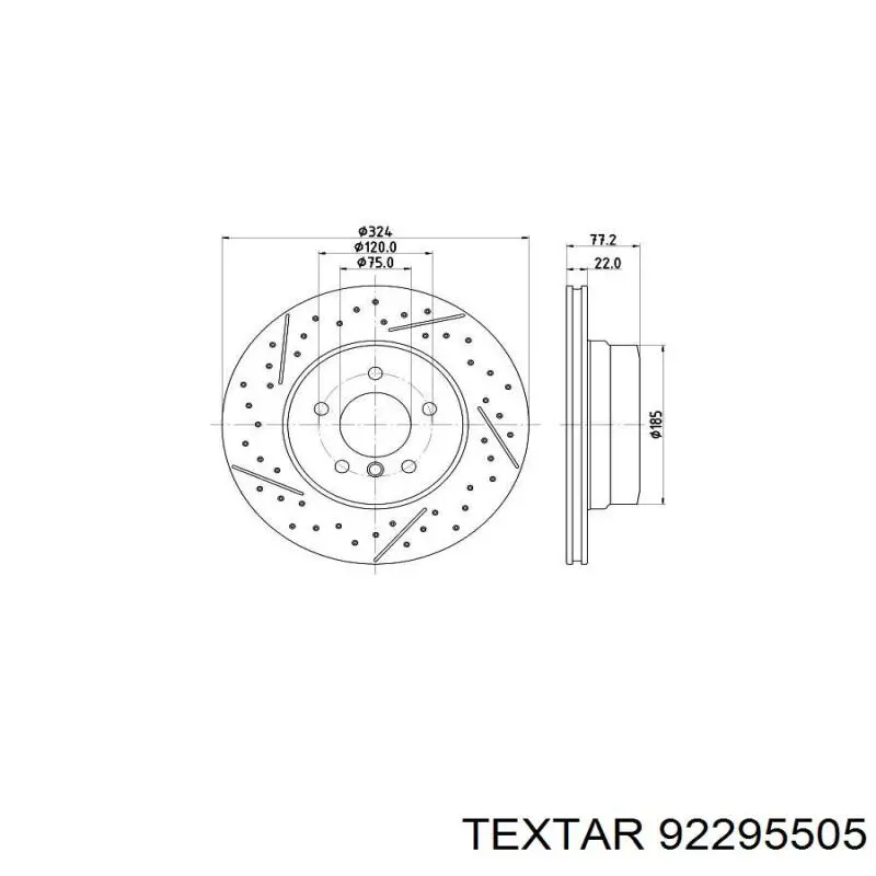 Задний тормозной диск Textar 92295505 цена, от 93.29 USD