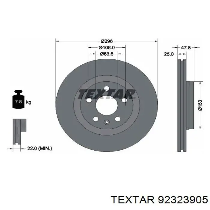 Передний тормозной диск Textar 92323905