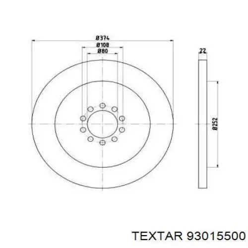 93015500 Textar Дисковый тормоз