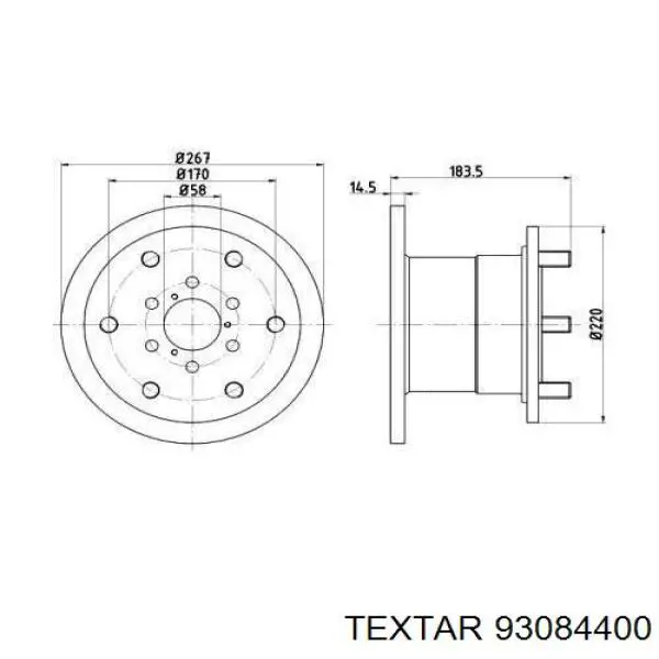 Передние тормозные диски 93084400 Textar