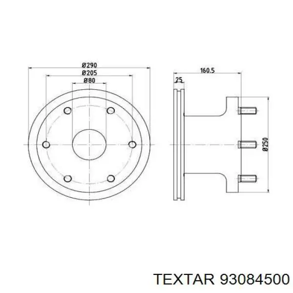 93084500 Textar диск тормозной передний