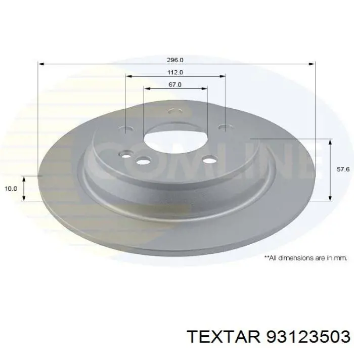 Задний дисковый тормоз Textar 93123503