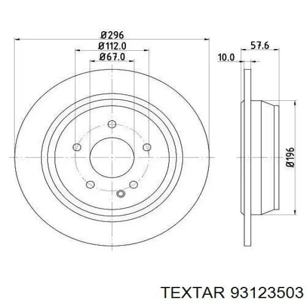 Задний тормозной диск Textar 93123503 цена, от 44.07 USD