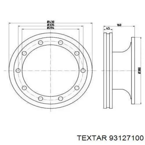 Тормозные диски 93127100 Textar