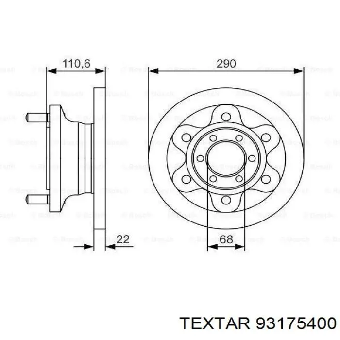 Передний тормозной диск Textar 93175400