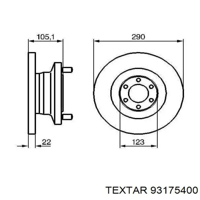 Тормоз дисковый передний Textar 93175400 цена, от 82.23 USD