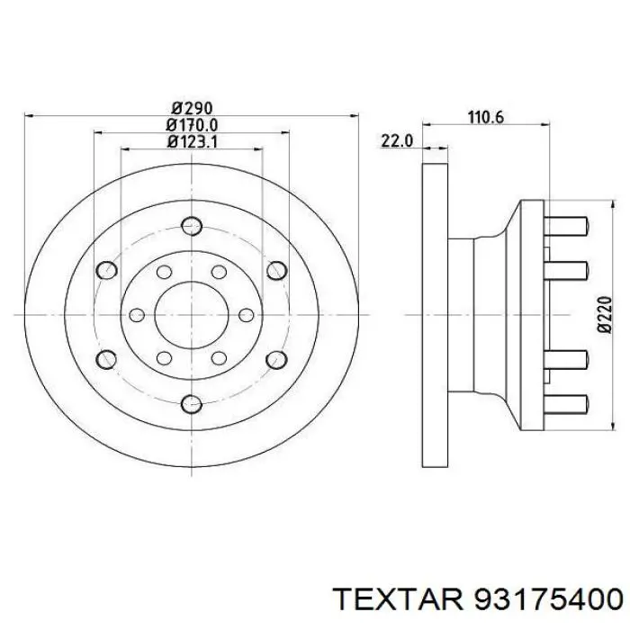 Тормоз дисковый передний Textar 93175400 цена, от 82.23 USD