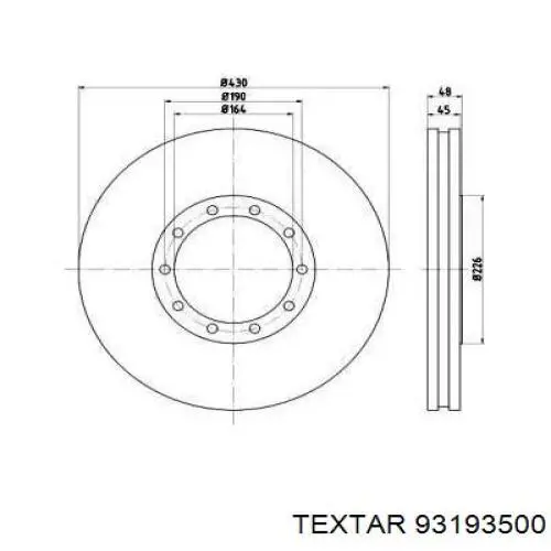 Тормозные диски 93193500 Textar