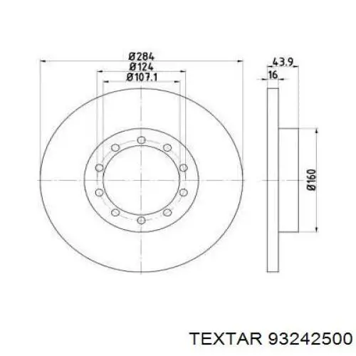 Тормозные диски 93242500 Textar