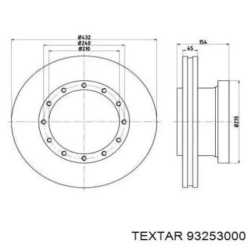 Тормозные диски 93253000 Textar