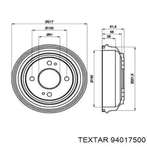 Тормозной барабан 94017500 Textar