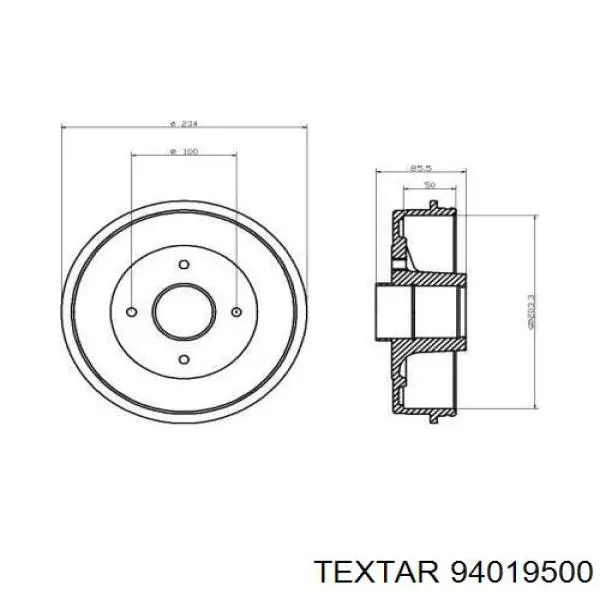 Тормозной барабан 94019500 Textar