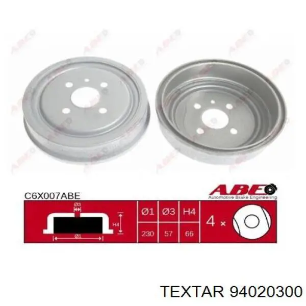 Тормозной барабан 94020300 Textar