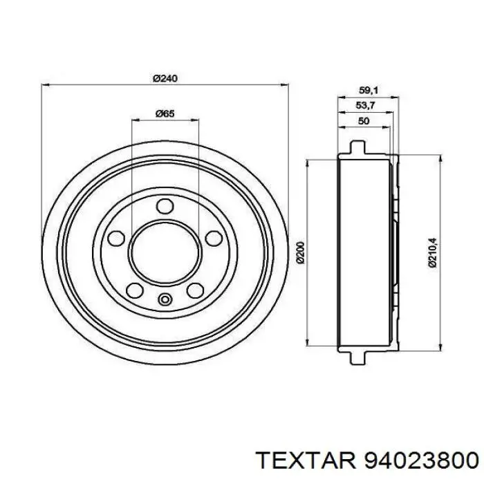 Тормозной барабан 94023800 Textar