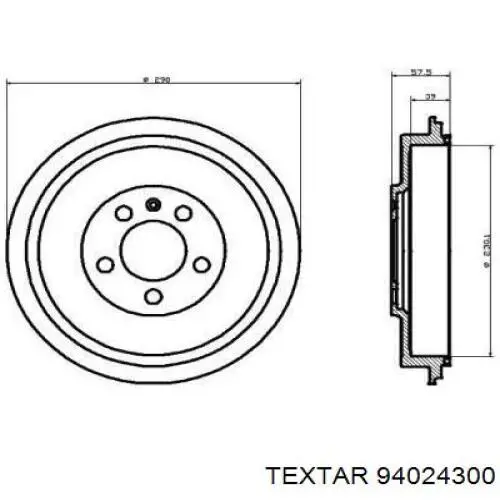 Тормозной барабан 94024300 Textar