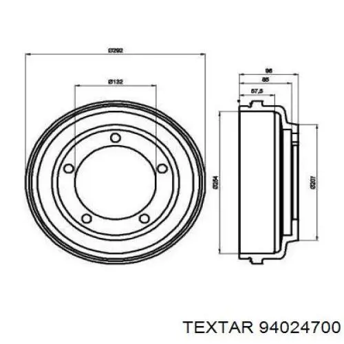 Тормозной барабан 94024700 Textar