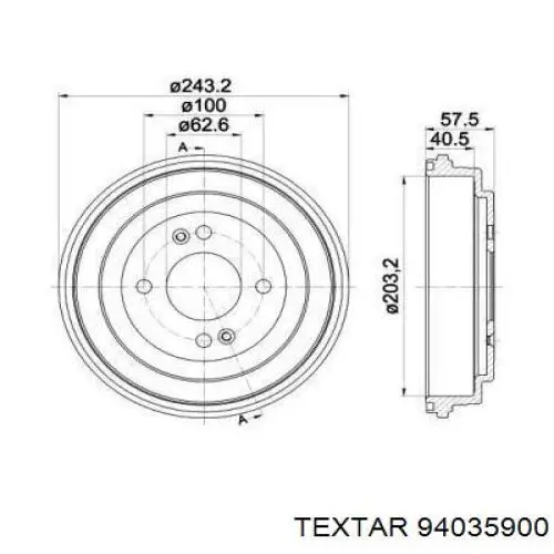 Тормозной барабан 94035900 Textar