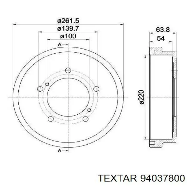 Барабан тормозной задний ABE C68022ABE цена, от 32.76 USD