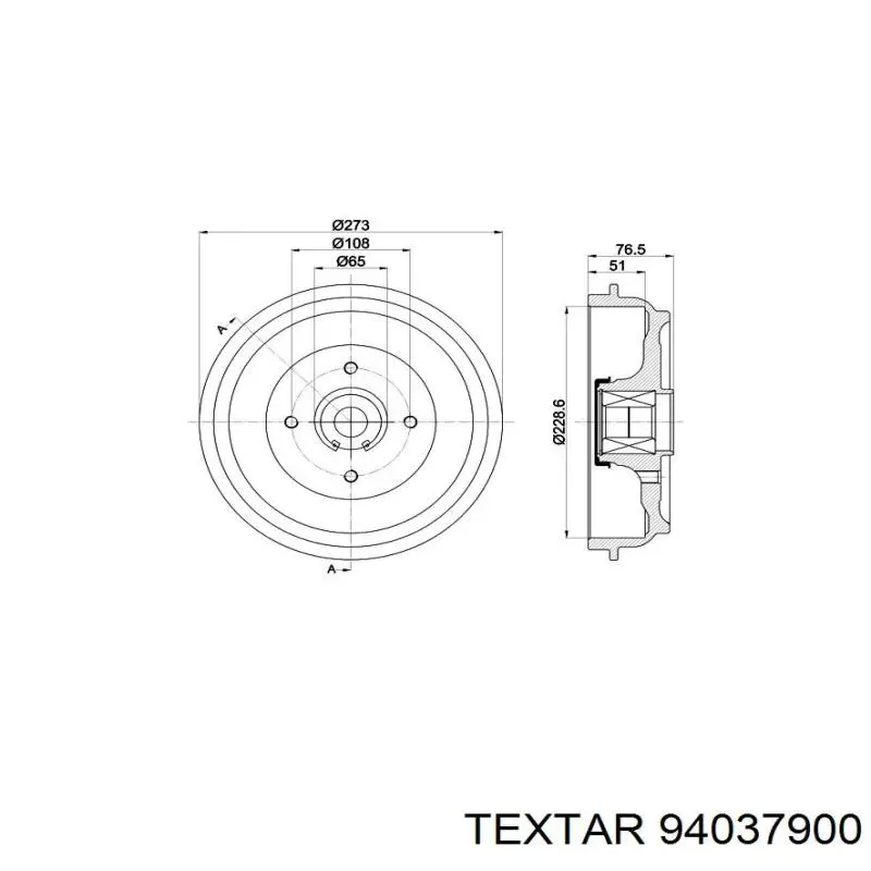 Тормозной барабан 94037900 Textar