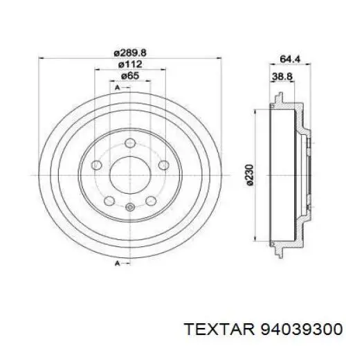 Тормозной барабан 94039300 Textar