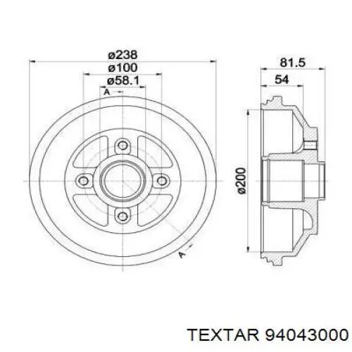 Барабан тормозной задний Textar 94043000 цена, от 55.89 USD